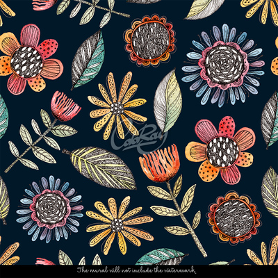 Fotobehang Floristische weide