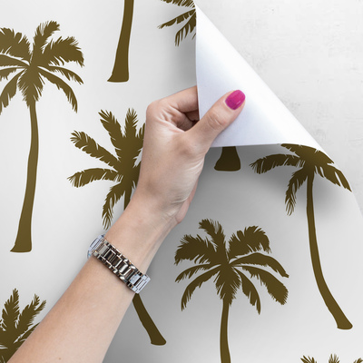 Fotobehang In de gouden schaduw van palmbomen