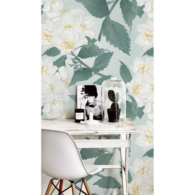 Fotobehang Bloemen bloeien in de ochtend