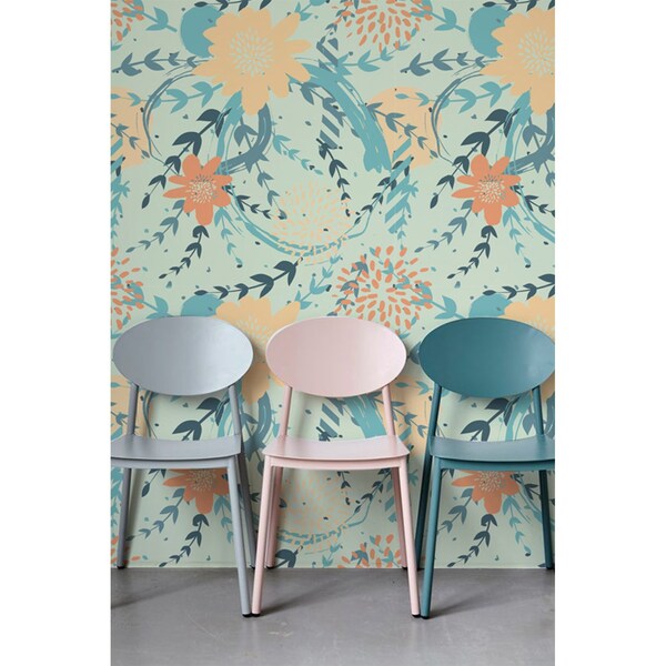 Fotobehang In het struikgewas van bloemen