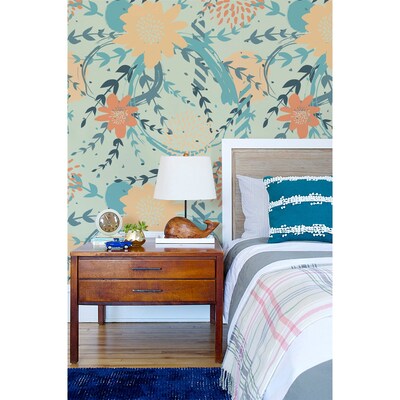 Fotobehang In het struikgewas van bloemen