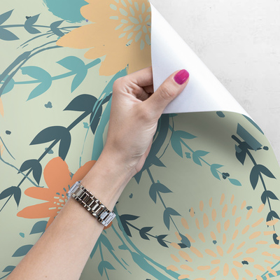 Fotobehang In het struikgewas van bloemen