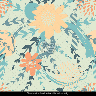 Fotobehang In het struikgewas van bloemen