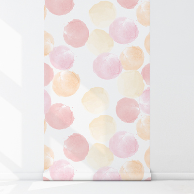 Fotobehang Grote roze stippen