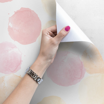 Fotobehang Grote roze stippen