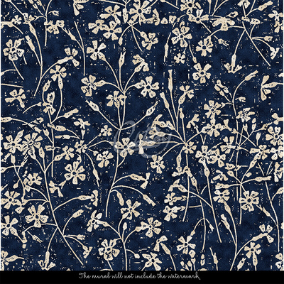 Fotobehang Kleine melkachtige bloemen op een donkere nacht