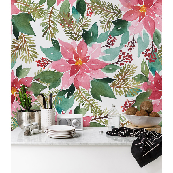 Fotobehang Bloemen geschilderd met een penseel