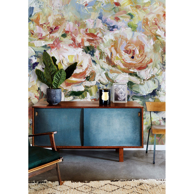 Fotobehang Romantische geschilderde rozen