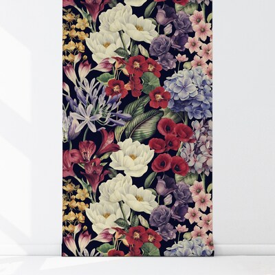 Fotobehang Een elegante tuin vol bloemen