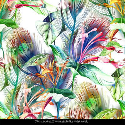 Fotobehang Kleurrijke struik