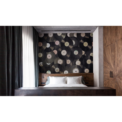 Fotobehang Vinylbibliotheek binnen handbereik