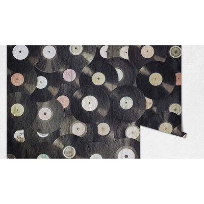 Fotobehang Vinylbibliotheek binnen handbereik