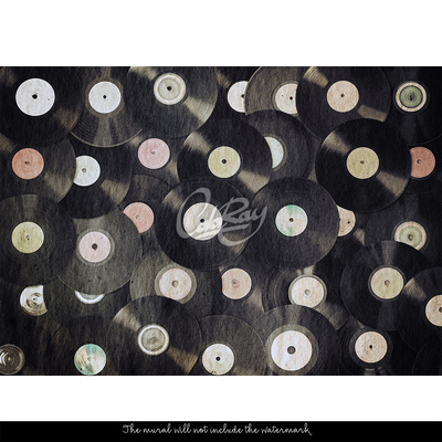 Fotobehang Vinylbibliotheek binnen handbereik