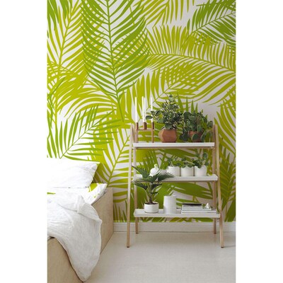 Fotobehang Celadon palmbladeren