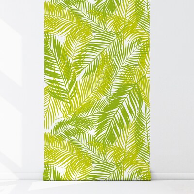 Fotobehang Celadon palmbladeren