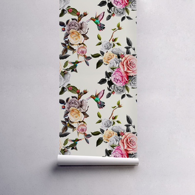 Fotobehang Magische kolibries in de tuin