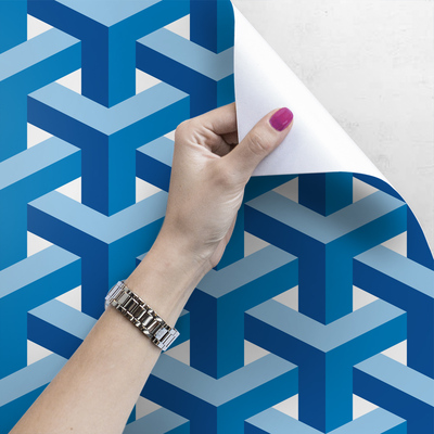 Fotobehang Blauwe Illusie