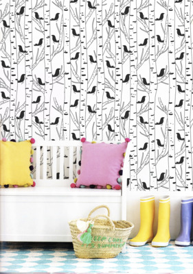 Fotobehang Berkenbos