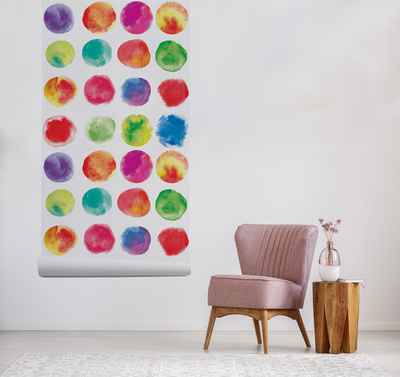 Fotobehang Regenboog aquarelvlekken