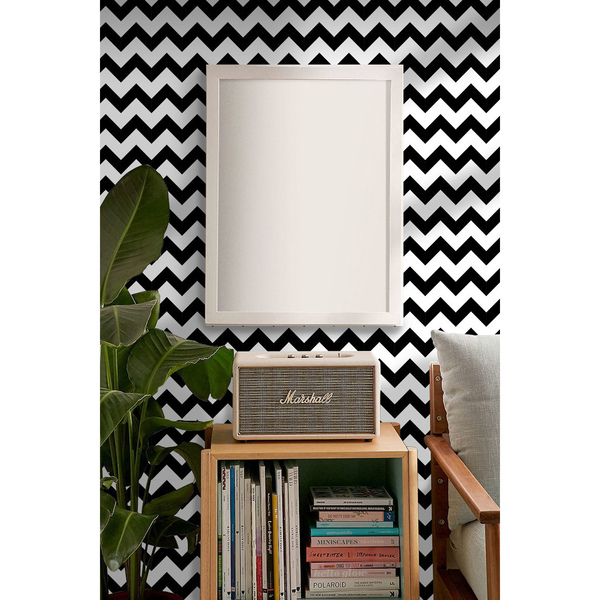 Fotobehang Zwart-witte zigzaglijnen