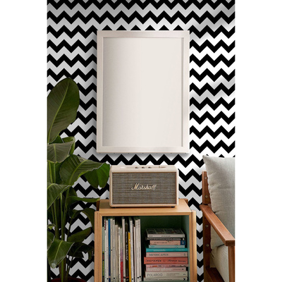 Fotobehang Zwart-witte zigzaglijnen