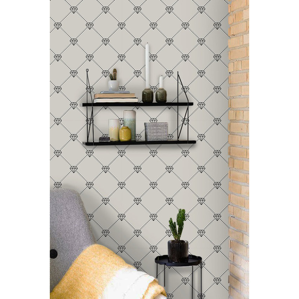 Fotobehang Zwarte Diamant Schetsen