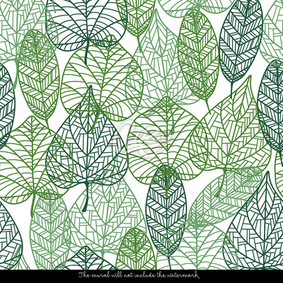 Fotobehang Lijnen, lijnen, bladeren overal