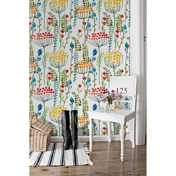 Fotobehang Veelkleurige wilde bloemen