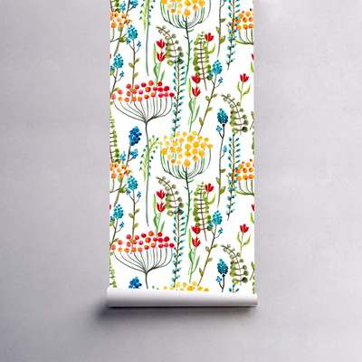 Fotobehang Veelkleurige wilde bloemen