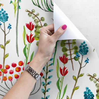 Fotobehang Veelkleurige wilde bloemen