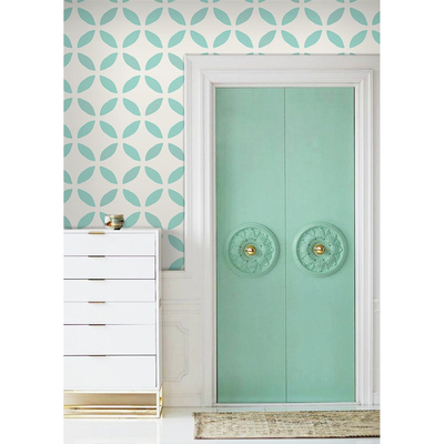 Fotobehang Designer Blauwe Bloemblaadjes