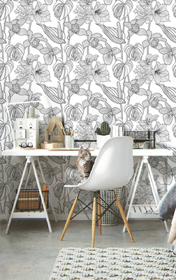 Fotobehang Lentebloem schets