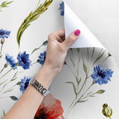 Fotobehang Klaprozen Korenbloemen De schoonheid van onze weiden