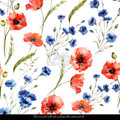 Fotobehang Klaprozen Korenbloemen De schoonheid van onze weiden