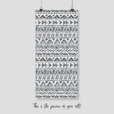 Fotobehang Grijze en witte etnische patronen