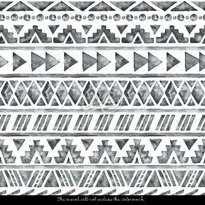 Fotobehang Grijze en witte etnische patronen