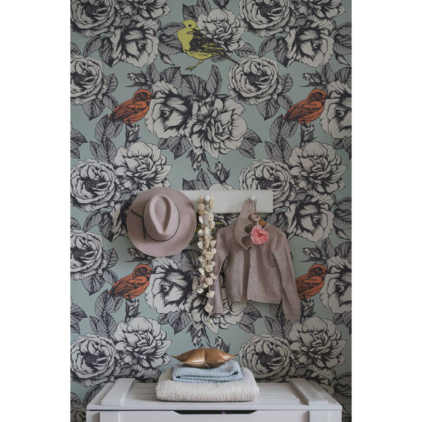 Fotobehang Vintage rozentuin