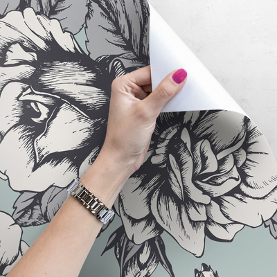 Fotobehang Vintage rozentuin