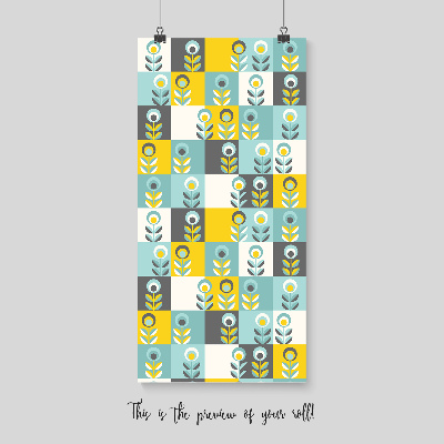 Fotobehang Designerbloemen in vierkanten