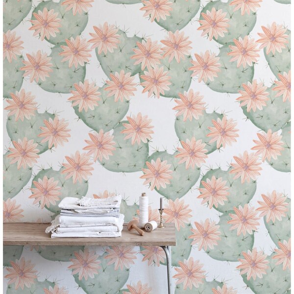 Fotobehang Mexicaanse bloeiende cactussen