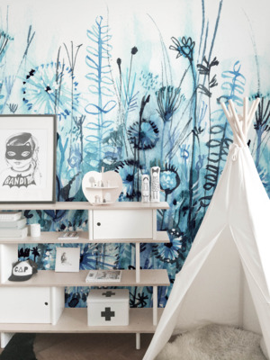 Fotobehang Paardenbloemen Vliegers Wind