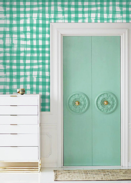 Fotobehang Munt geruit