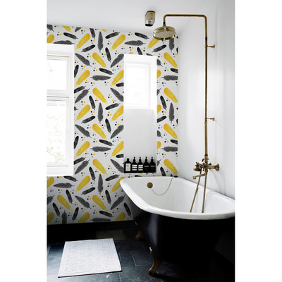 Fotobehang Levendige gouden veren