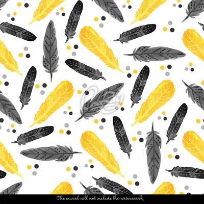 Fotobehang Levendige gouden veren