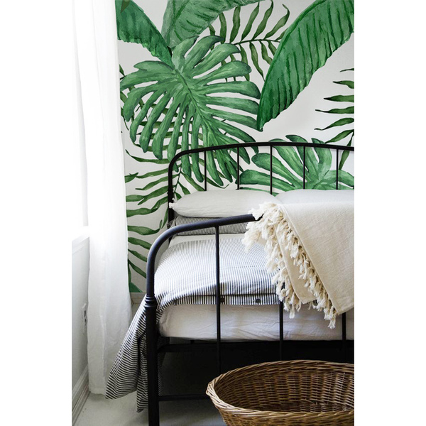 Fotobehang Rust in de schaduw van palmbladeren