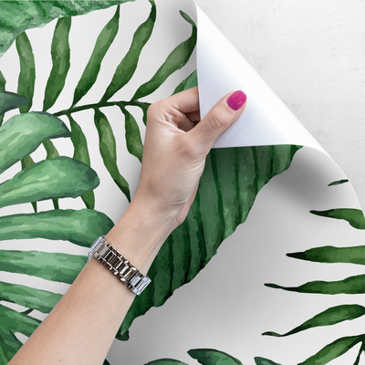 Fotobehang Rust in de schaduw van palmbladeren