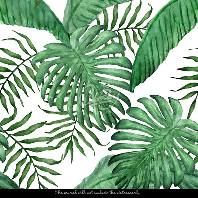 Fotobehang Rust in de schaduw van palmbladeren