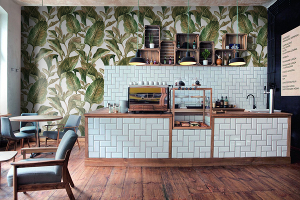 Fotobehang Einde van de zomerbladeren