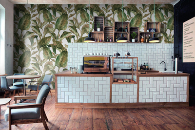 Fotobehang Einde van de zomerbladeren