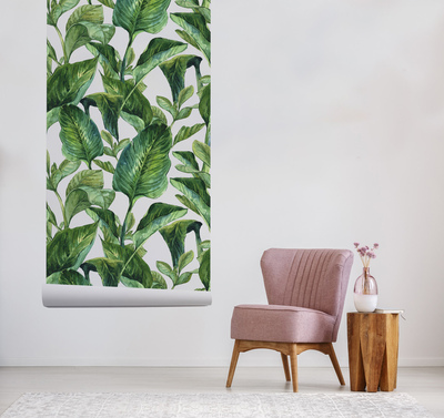 Fotobehang In het struikgewas van tropische bladeren
